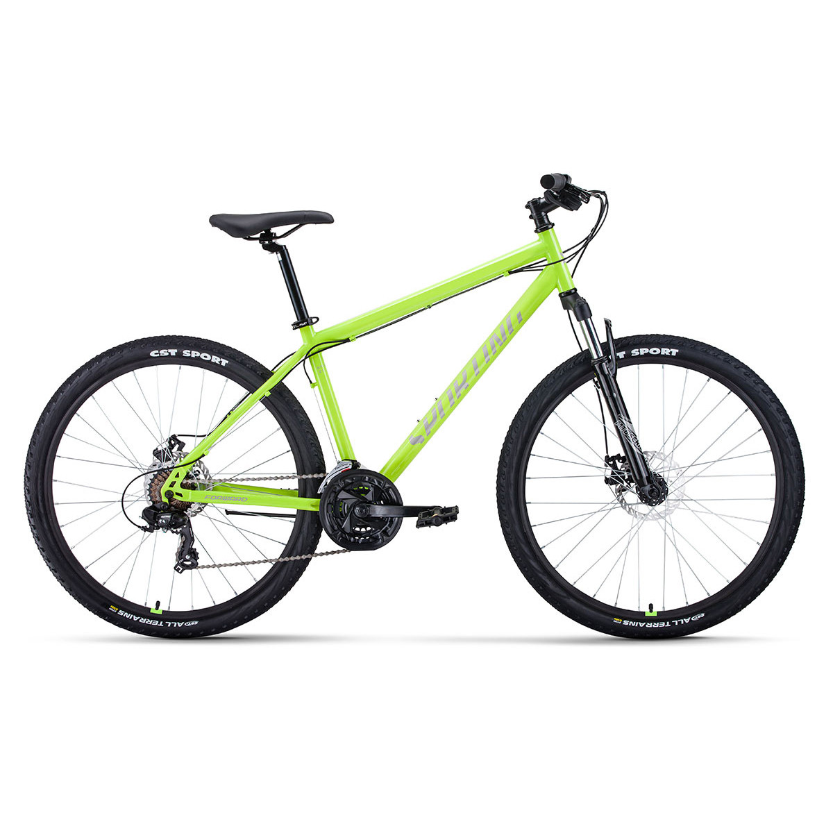 Велосипед Forward Sporting 27,5 2.2 D (2022) ярко-зеленый/серебристый - фото 1 - id-p226614763