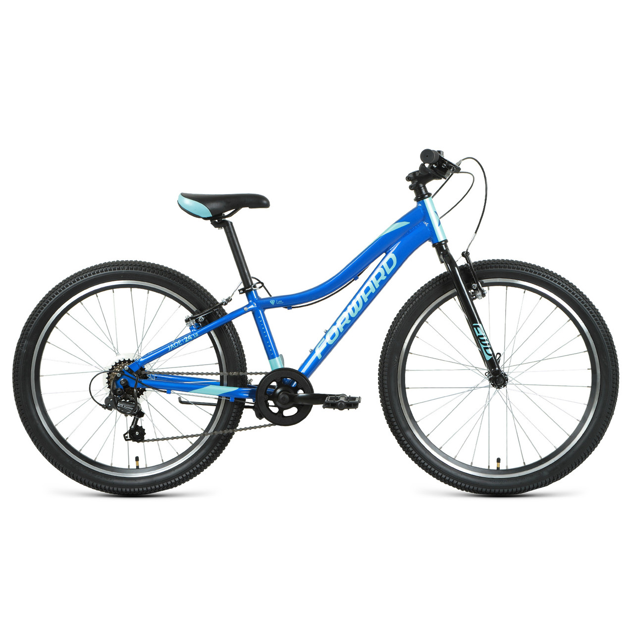 Велосипед Forward Jade 24 1.0 (2021) синий/бирюзовый - фото 1 - id-p226614800