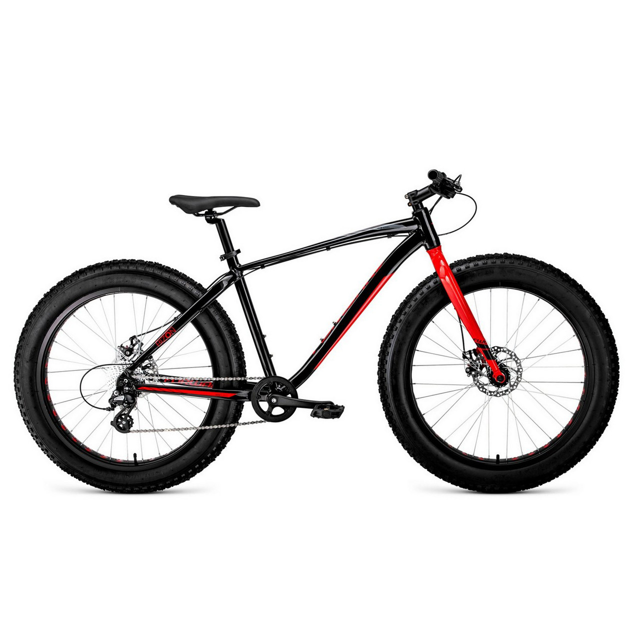 Велосипед Forward Bizon 26 (2021) черный/красный - фото 1 - id-p226614802