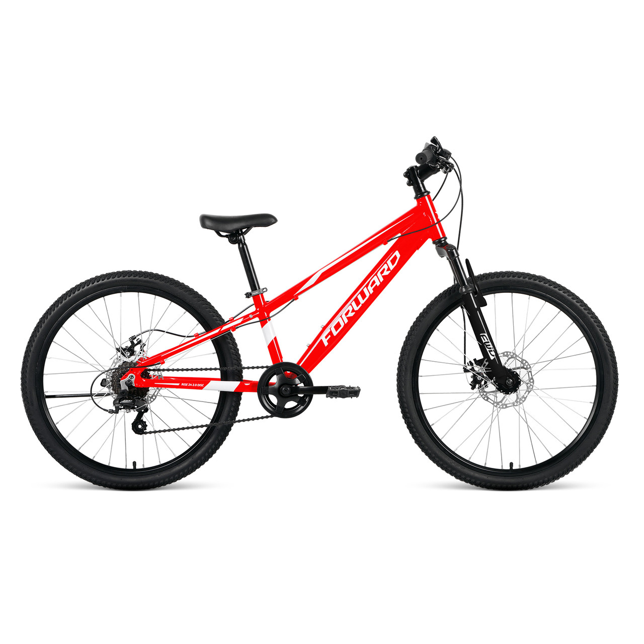 Велосипед Forward Rise 24 2.0 disc (2021) красный/белый - фото 1 - id-p226614805