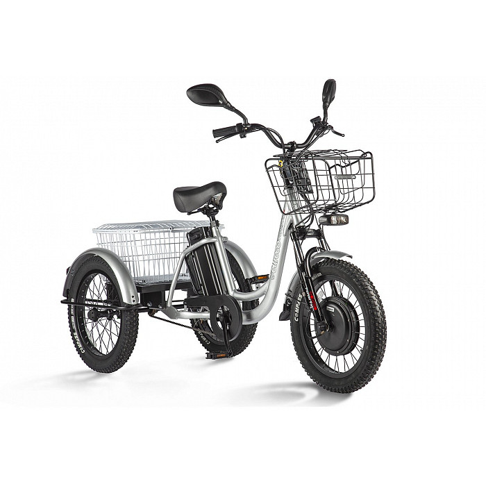 Электровелосипед Eltreco Porter Fat 500 (трицикл), сербристый - фото 1 - id-p226611881