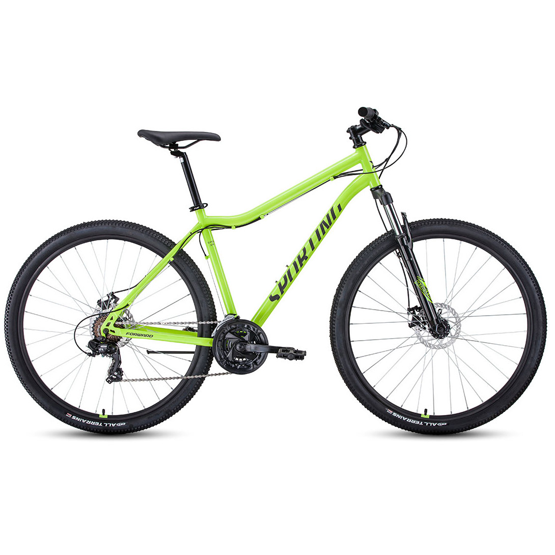 Велосипед Forward Sporting 29 2.0 D (2022) ярко-зеленый/черный - фото 1 - id-p226614840