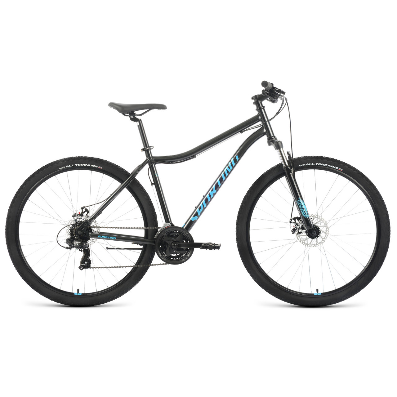Велосипед Forward Sporting 29 2.0 D (2022) черный/бирюзовый - фото 1 - id-p226614842
