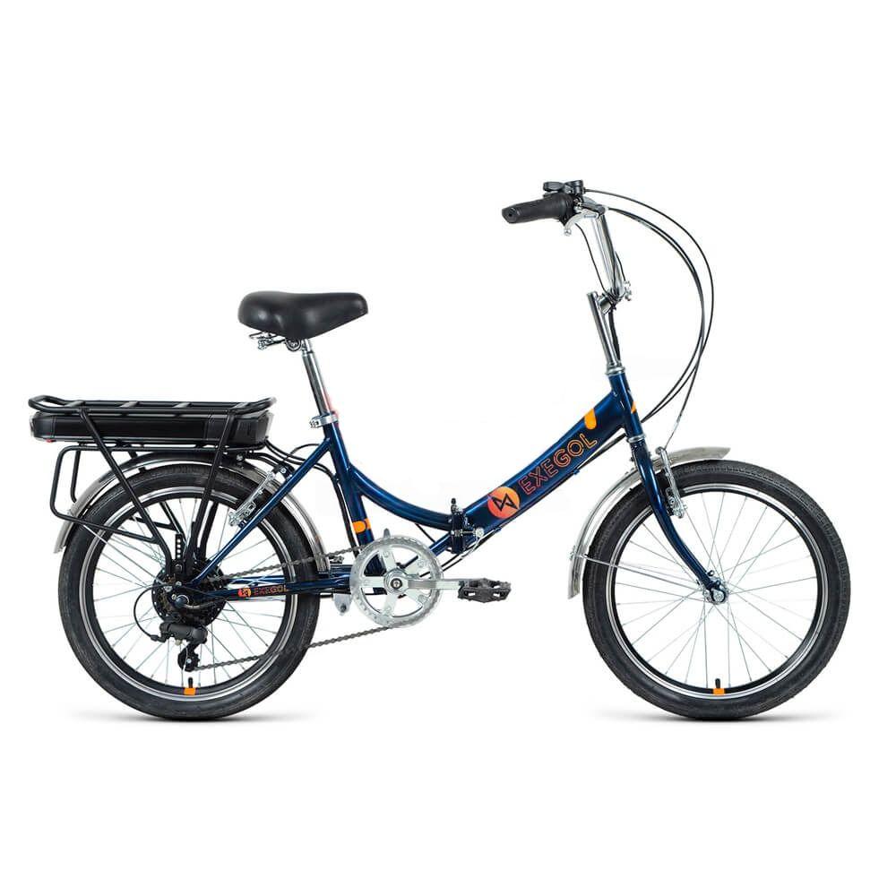 Электровелосипед Exegol City 20 синий - фото 1 - id-p226611914