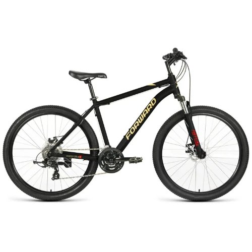 Велосипед Forward Hardi 27,5 X D (2022) чёрный/жёлтый - фото 1 - id-p226612905