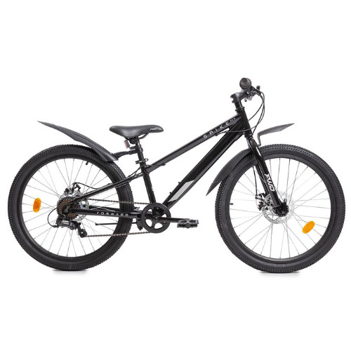 Велосипед Forward Spike 24 D (2023) черный/серебристый - фото 1 - id-p226612911
