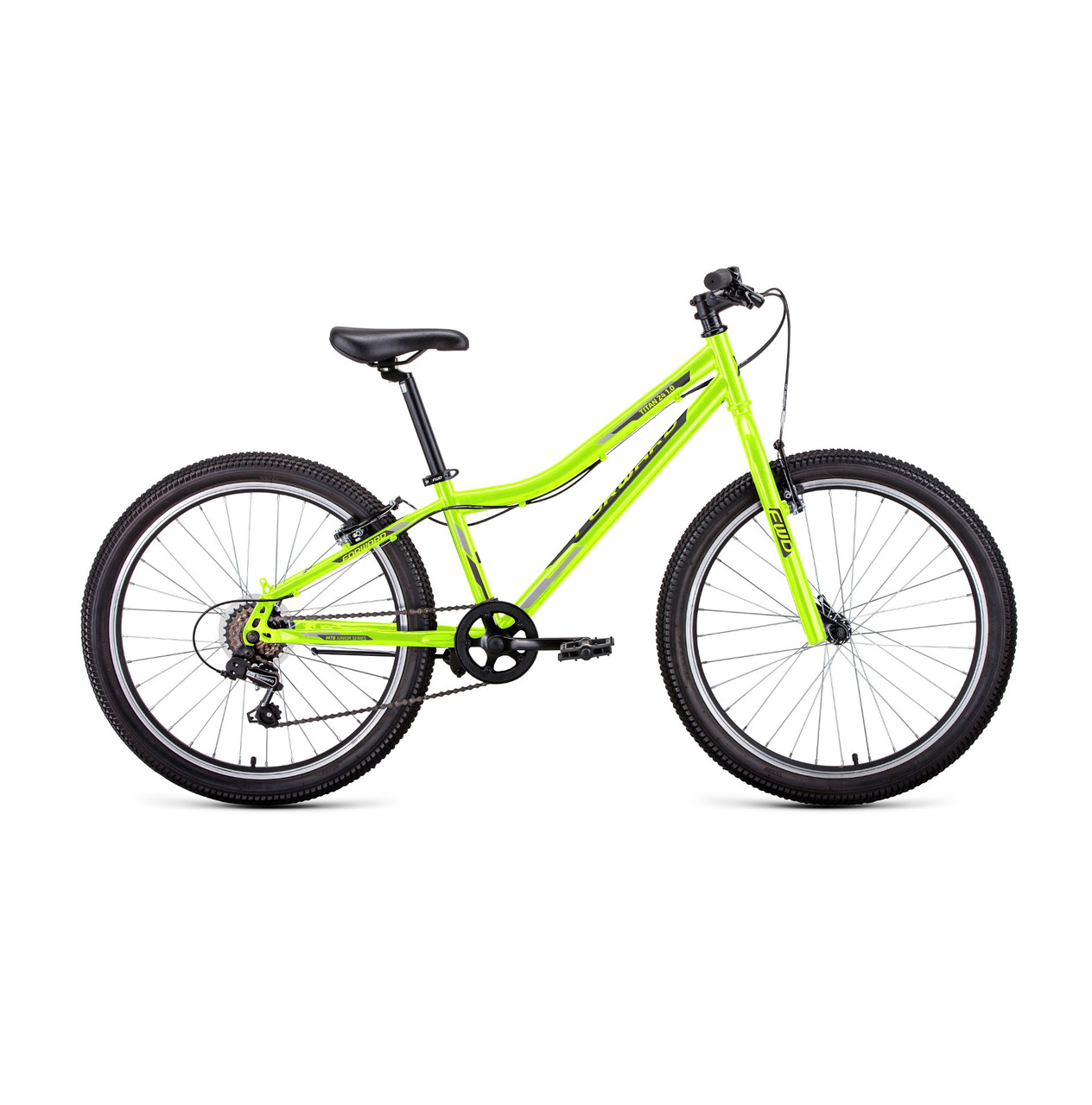 Велосипед Forward Titan 24 1.0 (2022) ярко-зеленый/темно-серый - фото 1 - id-p226611934