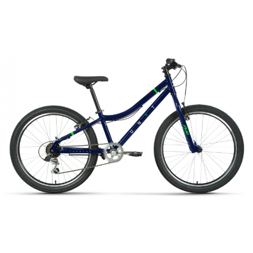 Велосипед Forward Unit 24 1.0 (2023) темно-синий/ярко-зеленый - фото 1 - id-p226612951