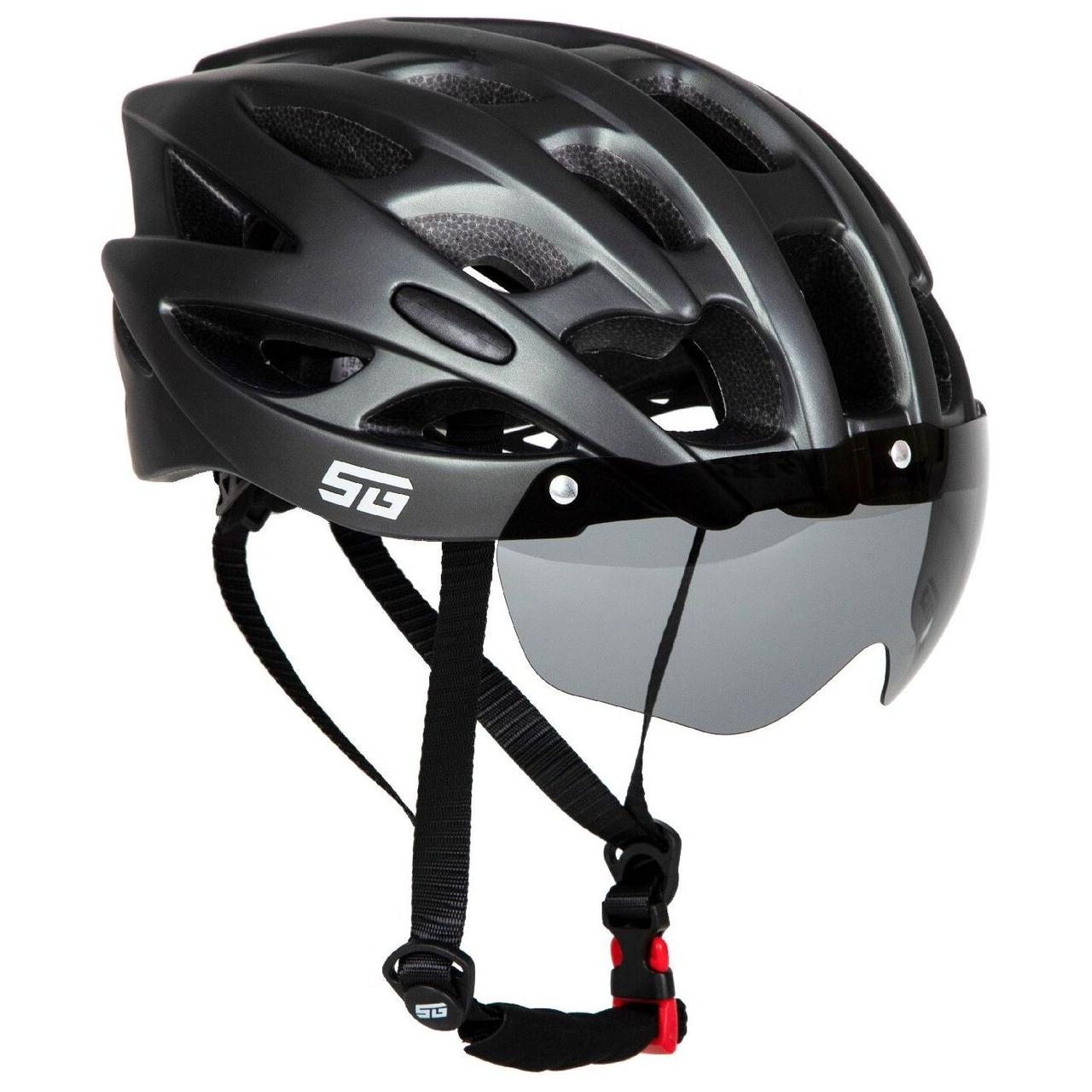 Шлем STG WT-037, M (54-58 см) с визором, серый - фото 1 - id-p226613102