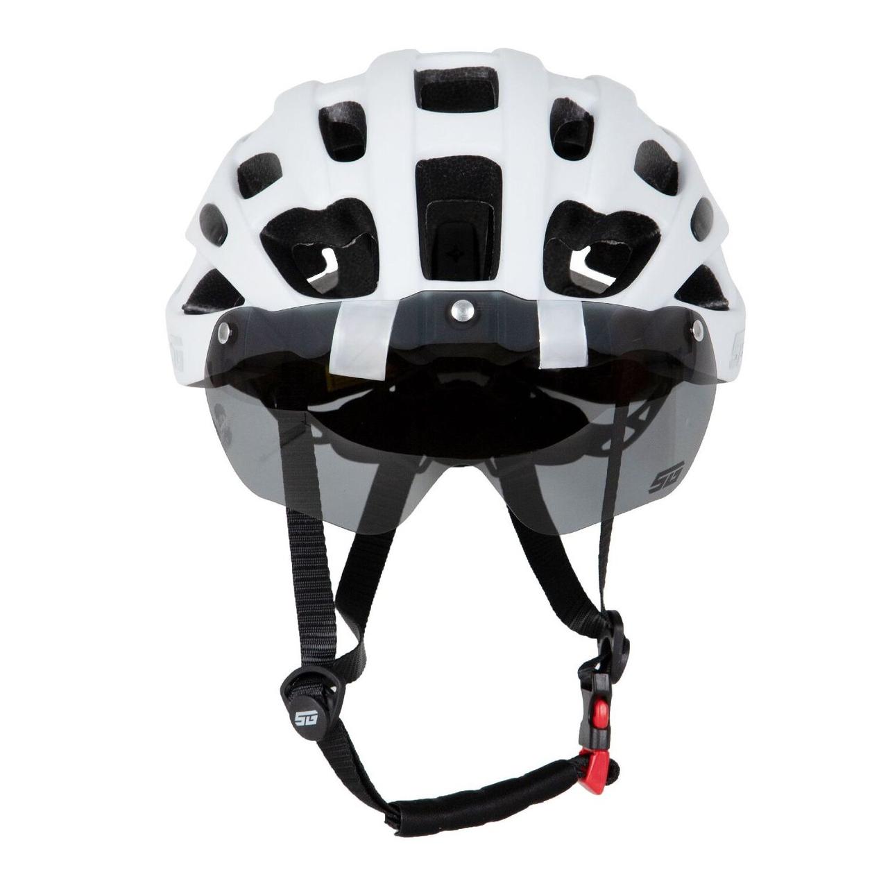Шлем STG WT-037, M (54-58 см) с визором, белый - фото 1 - id-p226613103