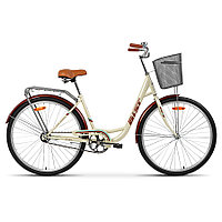 Велосипед Aist 28-245 с корзинкой (2022) бежевый
