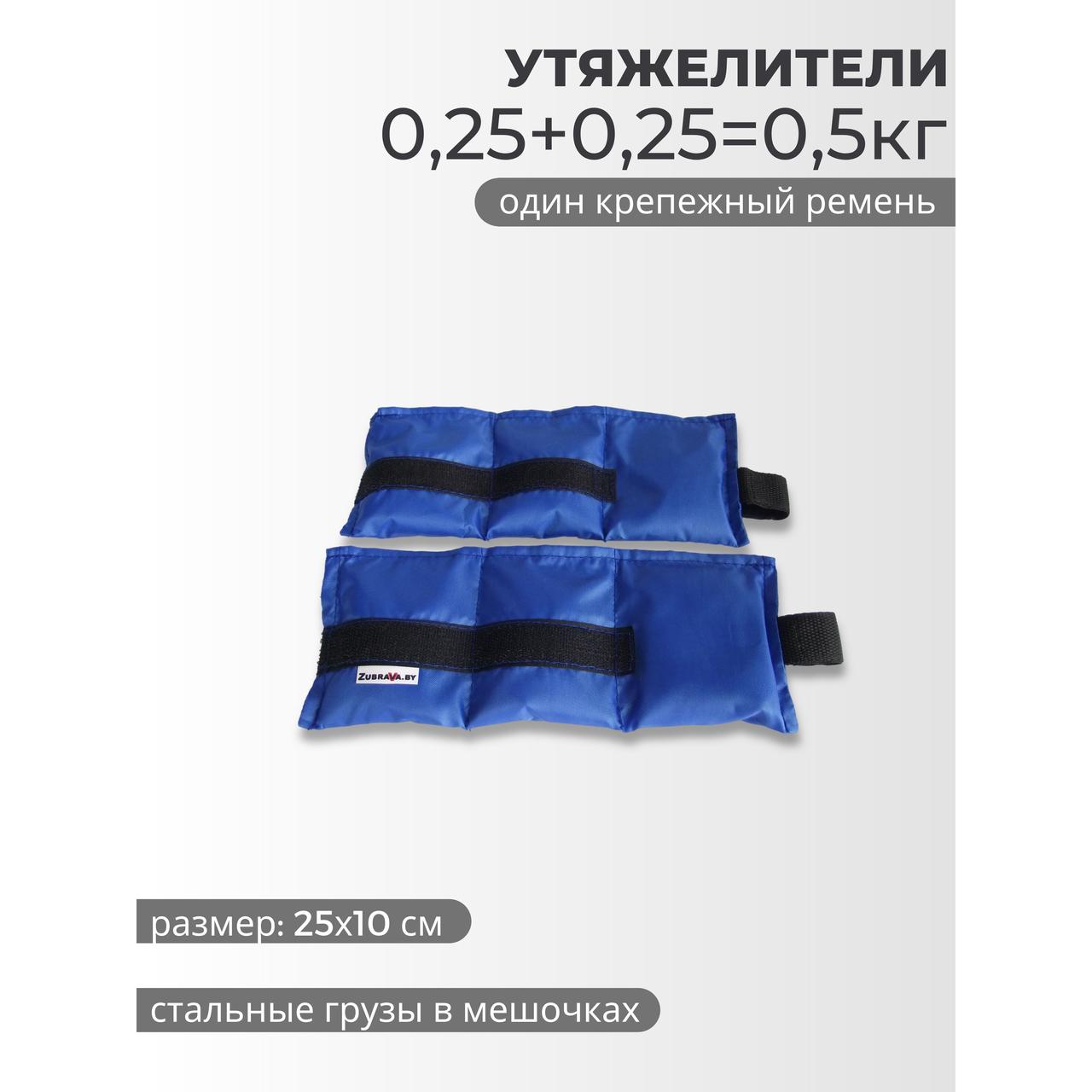 Утяжелитель 0,5 кг (0,25+0,25 кг) синий - фото 1 - id-p226613194
