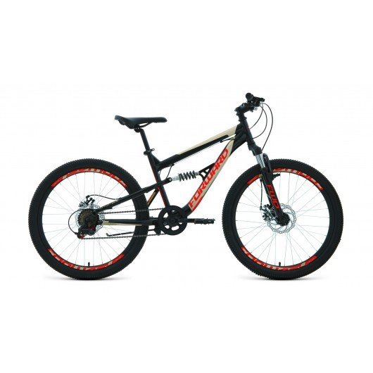 Велосипед Forward Raptor 24 2.0 disc (2021) черный/красный - фото 1 - id-p226615177