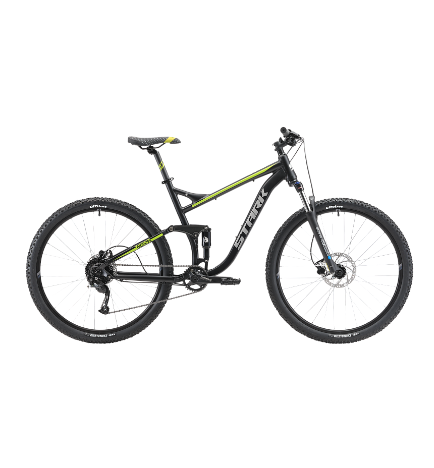 Велосипед Stark Tactic 29.5 FS HD черный/зеленый (2022) - фото 1 - id-p226612257