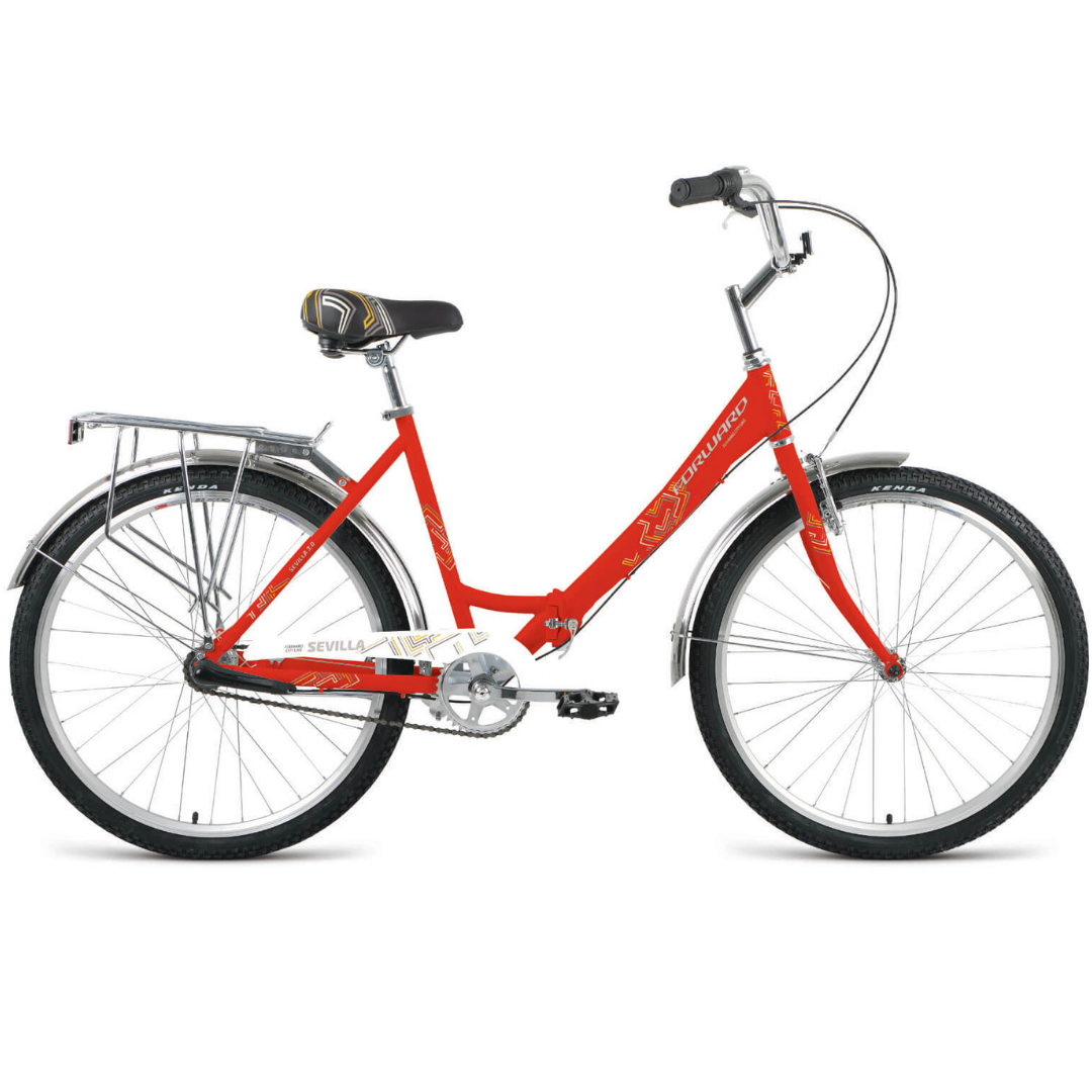 Велосипед Forward Sevilla 26 3.0 (2021) красный матовый/белый - фото 1 - id-p226614219