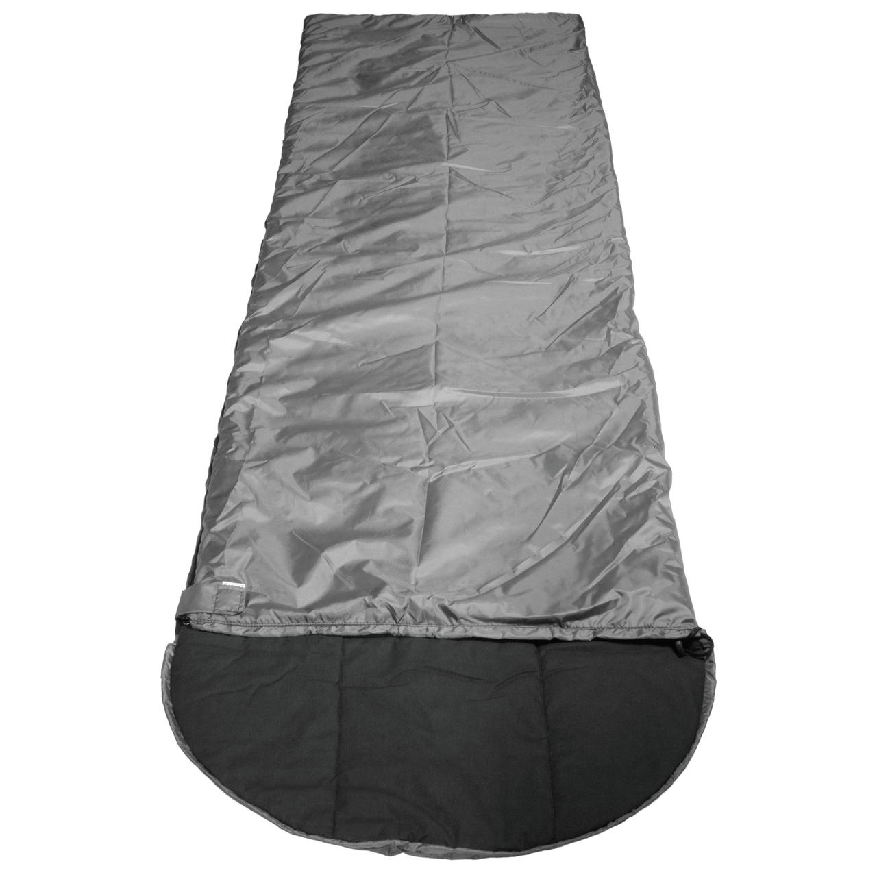 Мешок спальный двухслойный, с капюшоном серый - фото 1 - id-p226613303
