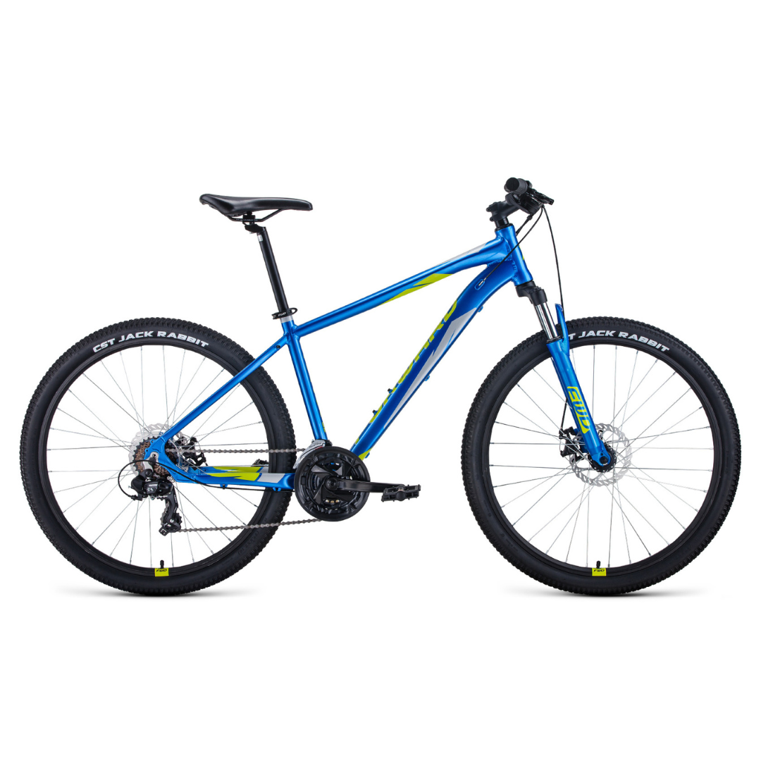Велосипед Forward Apache 27,5 2.0 disc (2021) синий/зеленый - фото 1 - id-p226614296