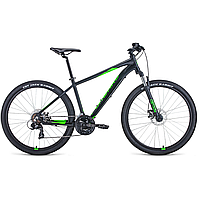 Велосипед Forward Apache 27,5 2.0 D (2022) черный матовый/ярко зеленый