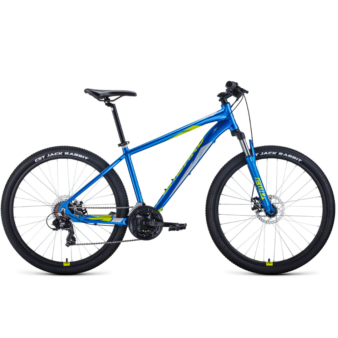 Велосипед Forward Apache 27,5 2.0 D (2022) синий/зеленый - фото 1 - id-p226614303