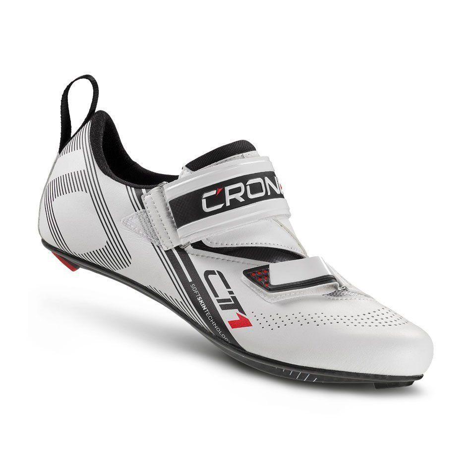 Ботинки велосипедные шоссейные CRONO CT-1 carbon, белый, размер 46 - фото 1 - id-p226612459