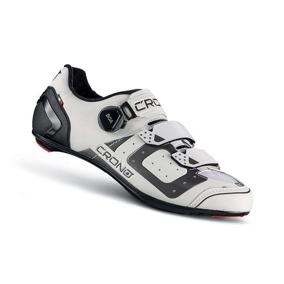 Ботинки велосипедные шоссейные CRONO CR-3 carbon, черный/белый - фото 1 - id-p226612464