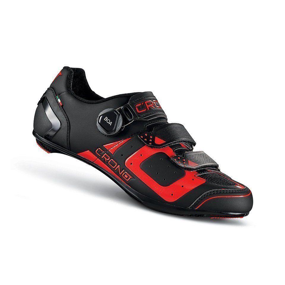 Ботинки велосипедные шоссейные CRONO CR-3 carbon, черный/красный, размер 42 - фото 1 - id-p226612467