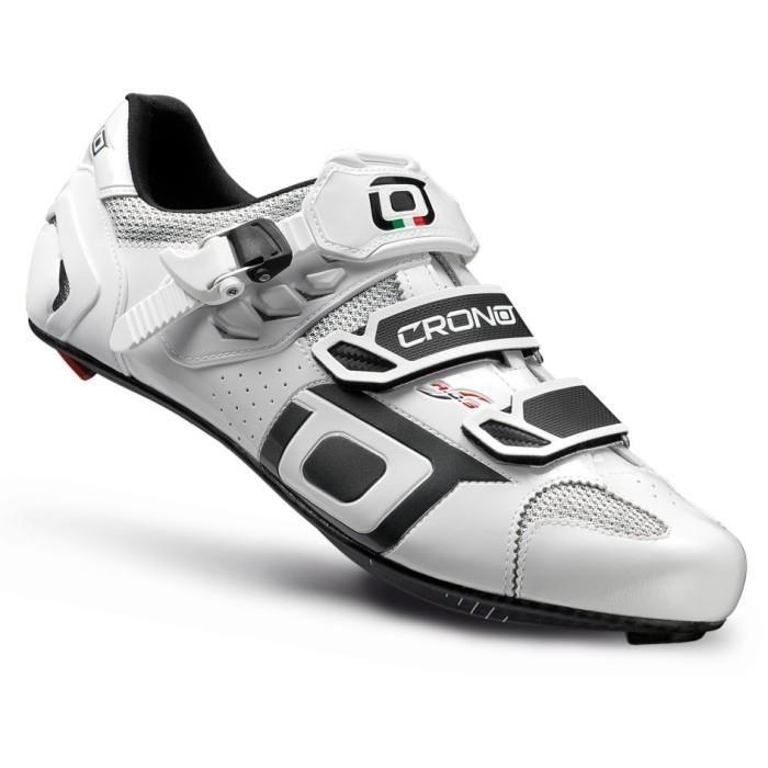 Ботинки велосипедные шоссейные CRONO Clone New carbon composit, белый/черный - фото 1 - id-p226612497