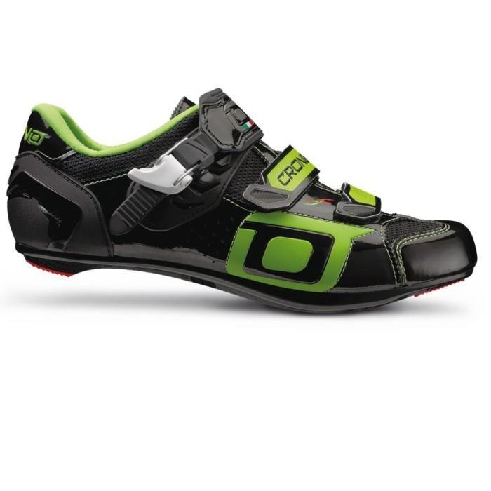 Ботинки велосипедные шоссейные CRONO Clone carbon, черный/зеленый - фото 1 - id-p226612513