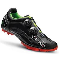 Ботинки велосипедные МТБ CRONO EXTREMA 2 carbon reinforced, черный/зеленый, размер 44