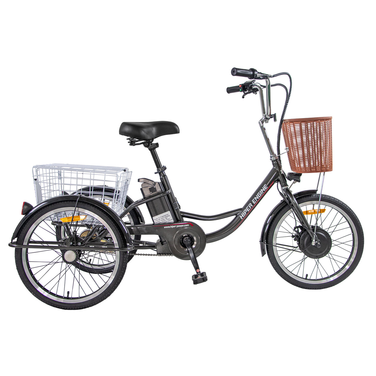 Электровелосипед трехколесный Hiper Engine Tres F03 (трицикл) Graphite (2023) - фото 1 - id-p226613442