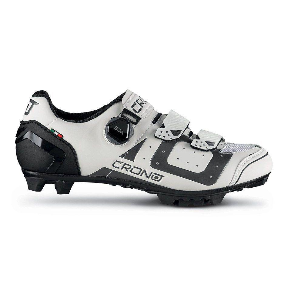 Ботинки велосипедные МТБ Crono CX-3 Boa carbon composit, черный/белый - фото 1 - id-p226612597