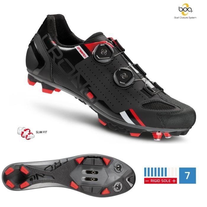 Ботинки велосипедные МТБ Crono CX-2 carbon reinforced, черные - фото 1 - id-p226612614