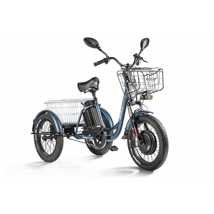 Электровелосипед Eltreco Porter Fat 500 UP (трицикл), темно-синий - фото 1 - id-p226613553