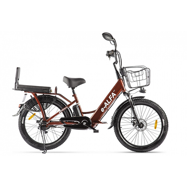 Электровелосипед Green City e-ALFA Fat, коричневый - фото 1 - id-p226613576