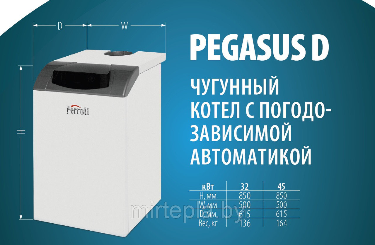 Ferroli Pegasus D 45 газовый напольный котел - фото 5 - id-p5378319