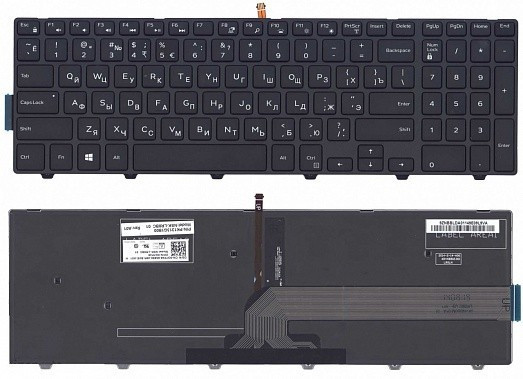 Клавиатура для ноутбука серий Dell Inspiron 15-5000, 15-5542, 15-5545, 15-5547, 15-5548, с подсветкой
