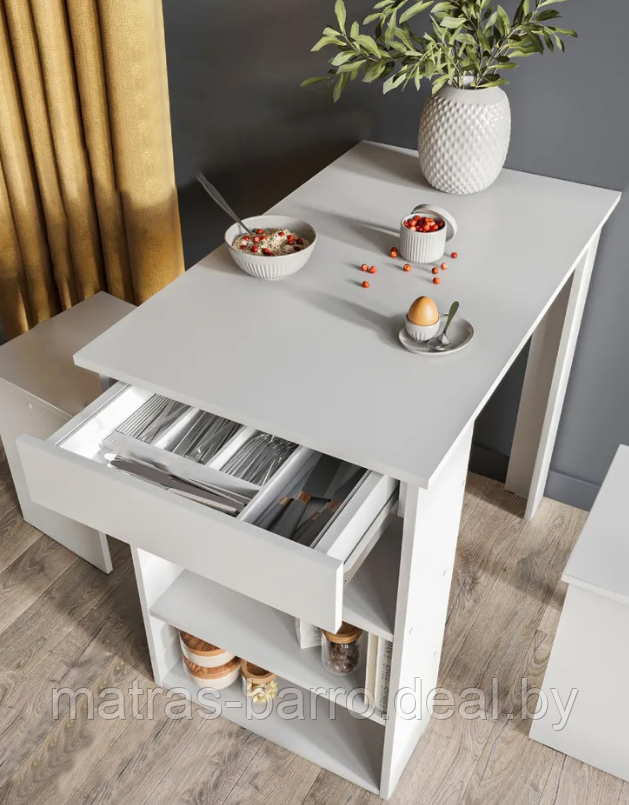 Стол кухонный СО-6 в белом цвете - фото 3 - id-p101801876