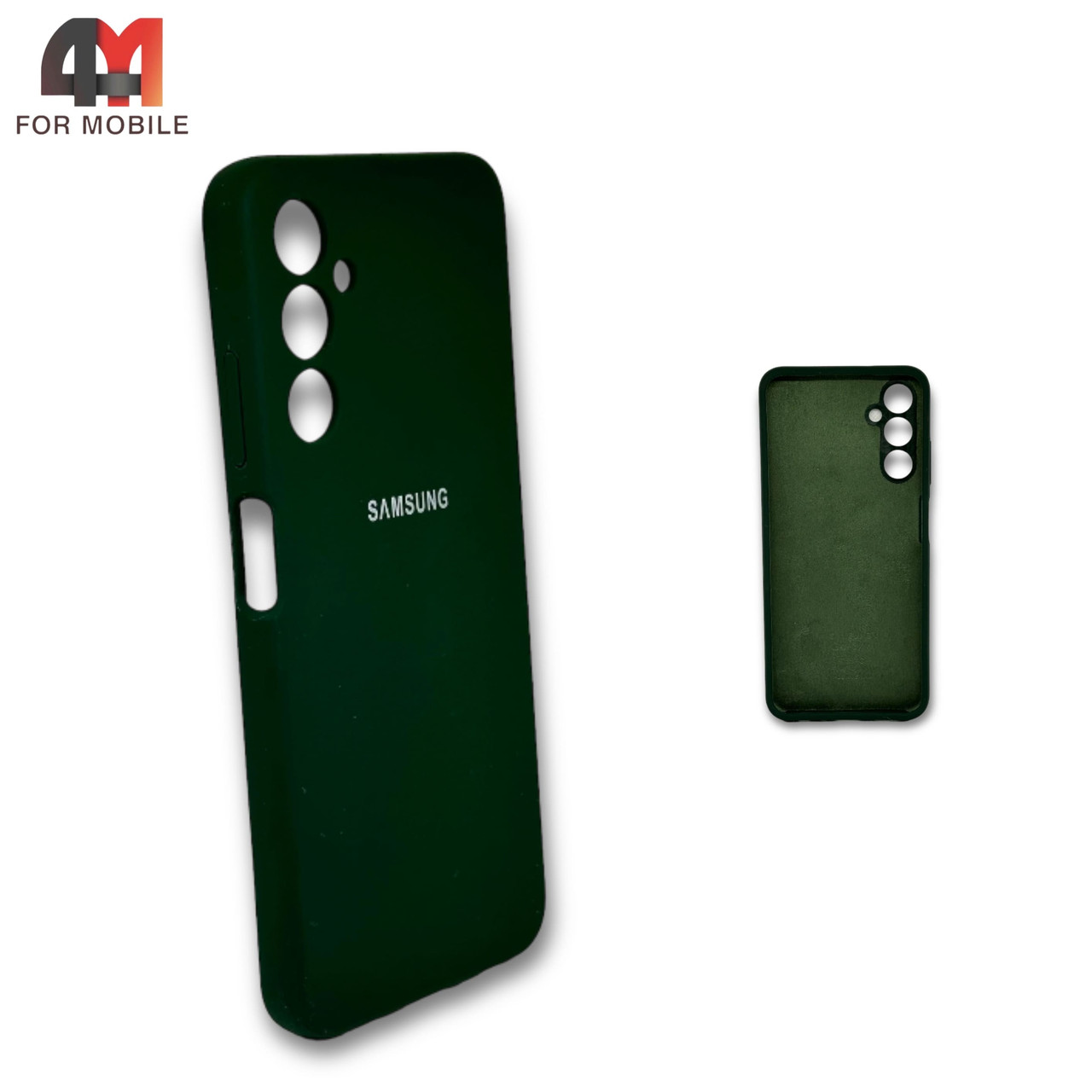 Чехол для Samsung A05s силиконовый, Silicone Case, темно-зеленого цвета - фото 1 - id-p226618168