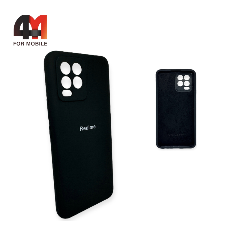 Чехол Realme 8/8 Pro Silicone Case, черного цвета - фото 1 - id-p226618016