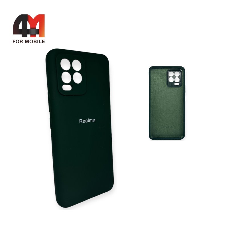 Чехол Realme 8/8 Pro Silicone Case, темно-зеленого цвета - фото 1 - id-p226617452