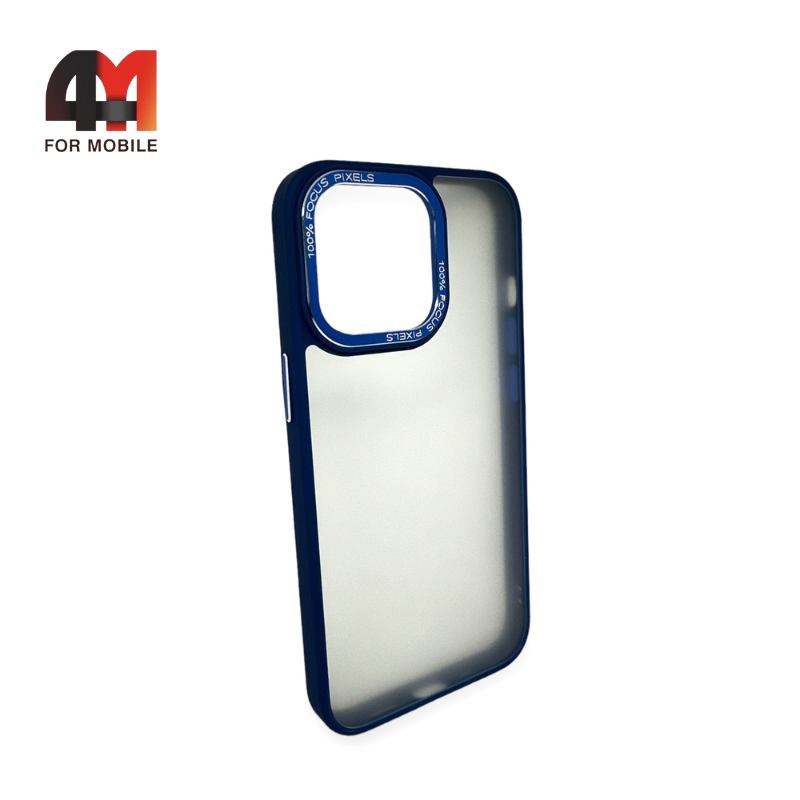 Чехол Iphone 13 Pro пластиковый с усиленной рамкой, синего цвета, New Case - фото 1 - id-p226617218