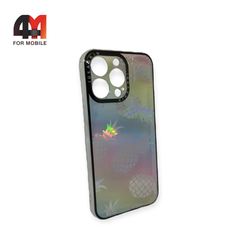 Чехол Iphone 13 Pro пластиковый, хамелеон, ананасы - фото 1 - id-p226619012