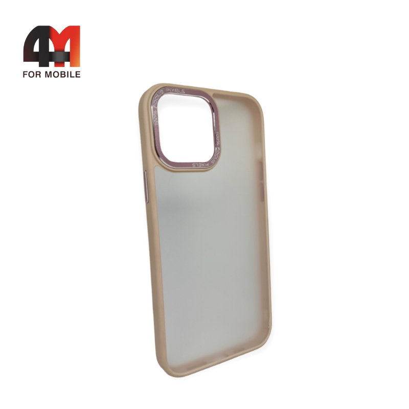 Чехол Iphone 13 Pro пластиковый с усиленной рамкой, пудрового цвета, New Case - фото 1 - id-p226618470