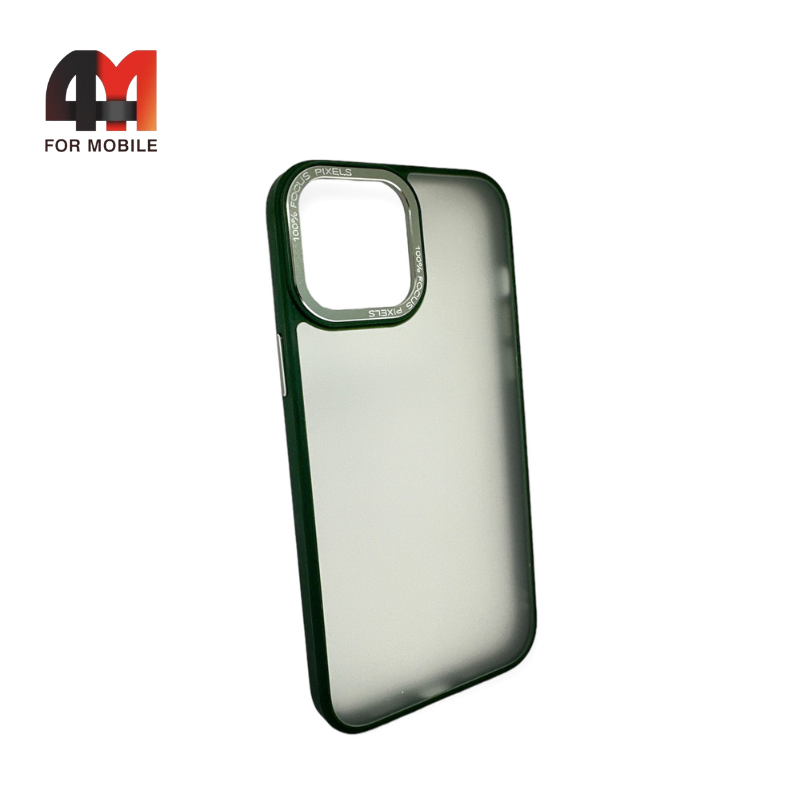 Чехол Iphone 13 Pro пластиковый с усиленной рамкой, зеленого цвета, New Case - фото 1 - id-p226618402
