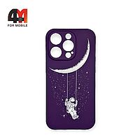 Чехол Iphone 13 Pro силиконовый с рисунком, 023 пурпурный, luxo