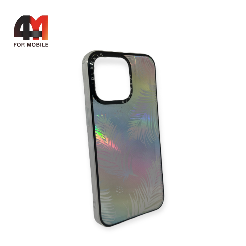 Чехол Iphone 13 Pro пластиковый, хамелеон, перья - фото 1 - id-p226618354