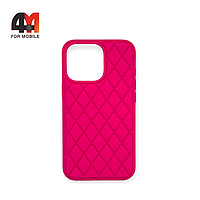 Чехол Iphone 13 Pro Silicone Case ромбы, 47 ярко-розового цвета