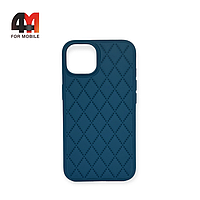 Чехол Iphone 13 Pro Silicone Case ромбы, 35 серо-синего цвета