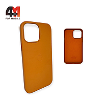 Чехол Iphone 13 Pro пластиковый, Leather Case + MagSafe, Golden Brown