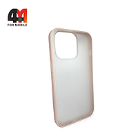 Чехол Iphone 13 Pro пластиковый с усиленной рамкой, матовый, пудрового цвета, ipaky